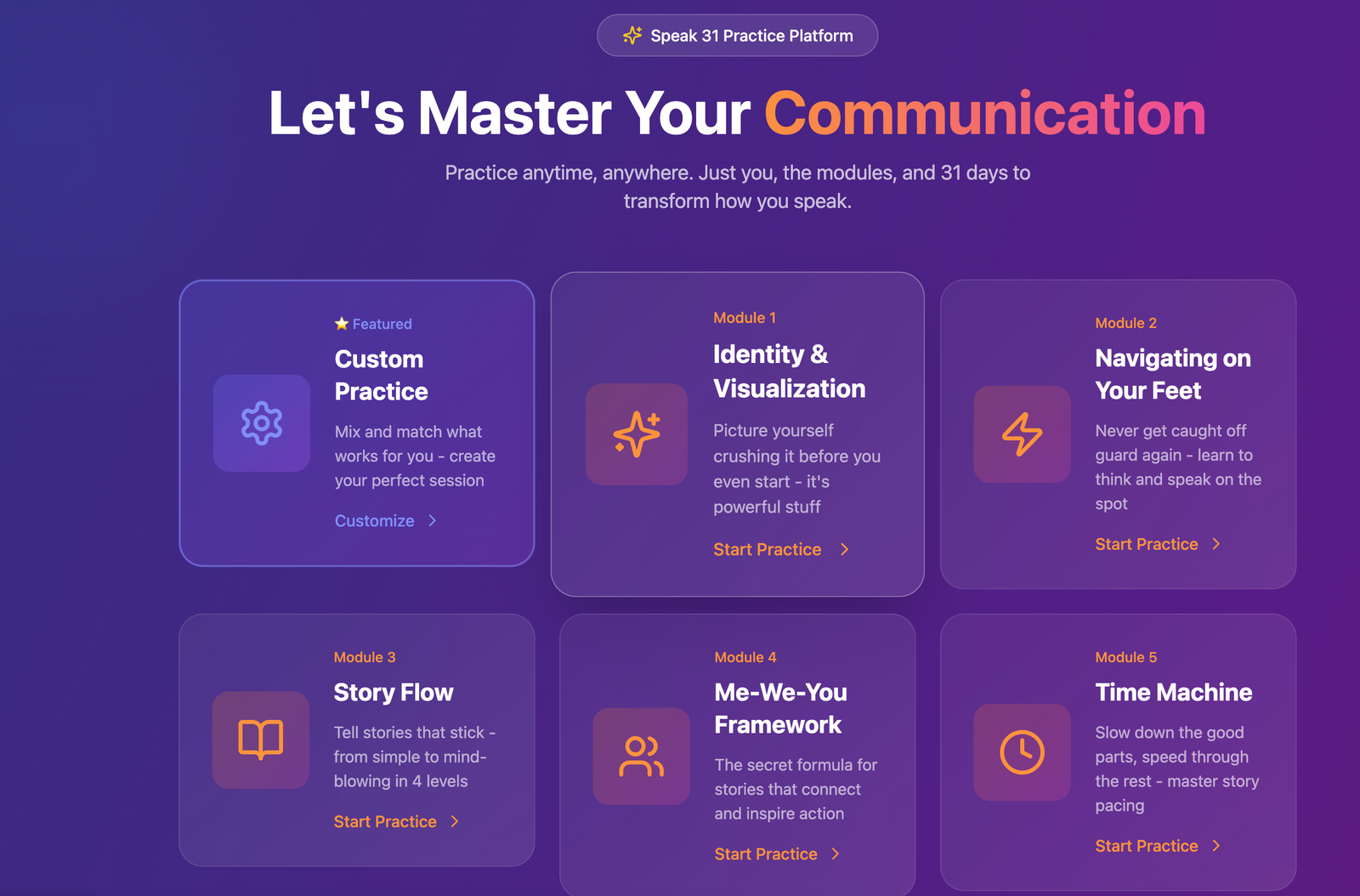 Screenshot of Speak31